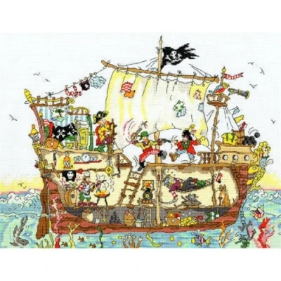 Afbeelding van Bothy Threads Kruissteekset &quot;piratenschip&quot;, 26x35cm, XCT7, telpatroon
