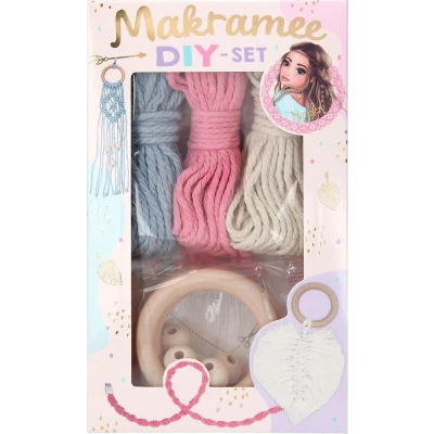 Afbeelding van TOPModel knutselset Macramé junior roze/blauw/crème 13 delig