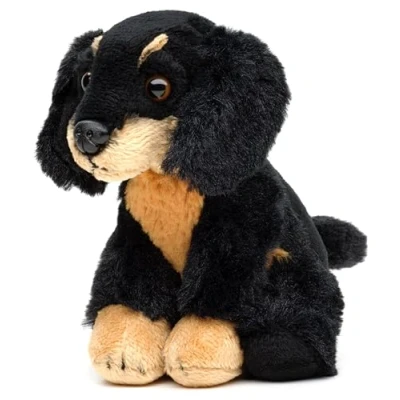 Afbeelding van Uni Toys Teckel Plushie, zittend 13 cm (hoogte) pluche hond dier, knuffeldier