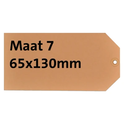 Afbeelding van Label karton nr7 200gr 65x130mm chamois 1000stuks