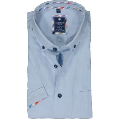 Afbeelding van Redmond Comfort FIT Kurzarm Overhemd, Heren, Maat: Medium, Blau