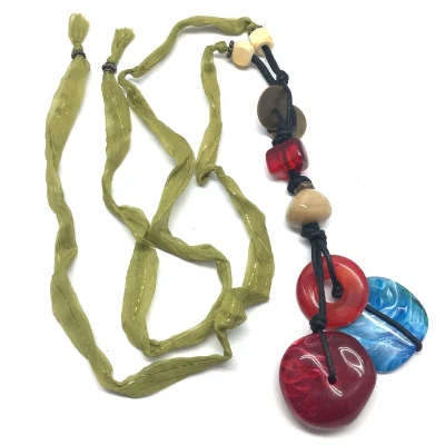 Afbeelding van Behave Lange kralen ketting met hanger 100cm
