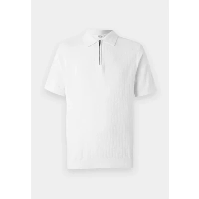 Afbeelding van Selected Homme Slhcran Structure HALF ZIP Poloshirt, Heren, Maat: Medium, Egret