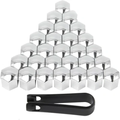 Afbeelding van sylbx wielmoerdoppen, 20 stuks, 19 mm, universele wielboutdoppen, wielmoerafdekkingen, compatibel met alle automerken (zilver)