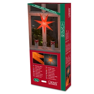 Afbeelding van Konstsmide 2982 185 Kerstster Gloeilamp, LED Oranje Geborduurd, Uitgestanst motief, Schakelaar
