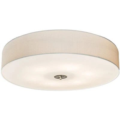 Afbeelding van QAZQA Landelijke plafondlamp wit 70 cm Drum Jute
