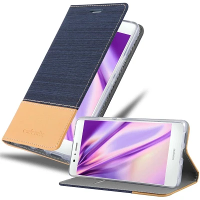 Afbeelding van Cadorabo Hoesje geschikt voor Huawei P9 LITE 2016 / G9 in DONKERBLAUW BRUIN Beschermhoes met magnetische sluiting, standfunctie en kaartvakje Book Case Cover Etui