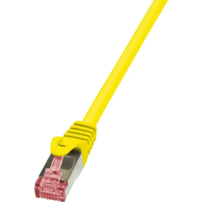 Afbeelding van LogiLink CQ2077S RJ45 Netwerkkabel, patchkabel CAT 6 S/FTP 5.00 m Geel Vlambestendig, Snagless 1 stuk(s)