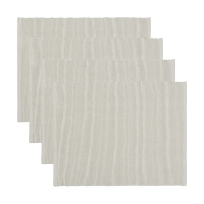 Afbeelding van LINUM UNI Decoratieve set van 4 Placemats voor Eettafel 35x46 cm, 100% Geribbeld Katoen, Machinewasbaar, Lichtgrijs