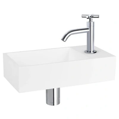 Afbeelding van Differnz solid fonteinset surface kraan kruis chroom
