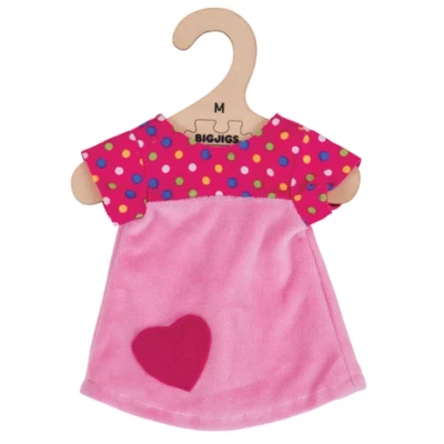 Afbeelding van Bigjigs roze jurk met stippen (M)