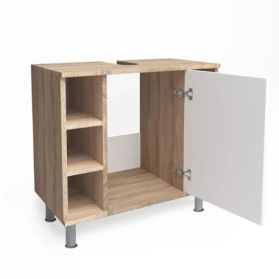 Afbeelding van Vicco Wastafelonderkast &quot;Fynn&quot;, Sonoma/Wit, 60 x 54 cm