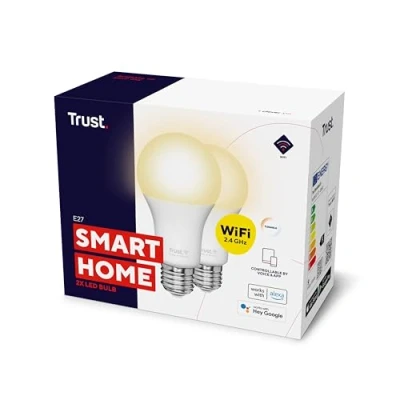 Afbeelding van Trust Smart Home Slimme WiFi Ledlamp E27 (Dubbelpak)