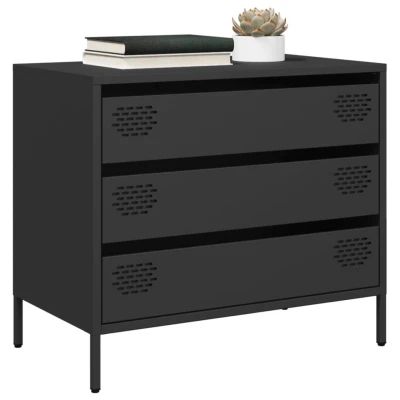 Afbeelding van Dressoir 68x39x58,5 cm koudgewalst staal zwart