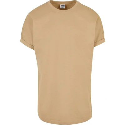 Afbeelding van Urban Classics LONG Shaped Turnup Tshirt basic, Heren, Maat: Small, Unionbeige