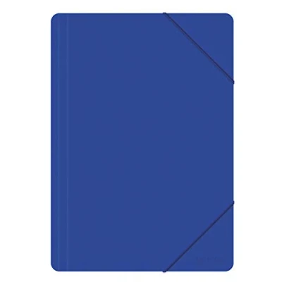 Afbeelding van Documentenmap met elastische band OFFICE PRODUCTS A4 PP 500 micron 3 kleppen blauw / type flappen/kunst elastiek/materiaal Pp/kleur blauw/formaat afmetingen (mm) 240x320