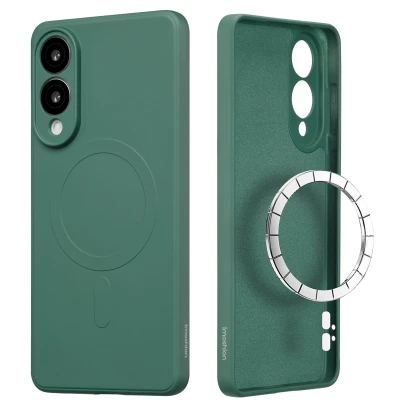 Afbeelding van imoshion Hoesje geschikt voor Samsung Galaxy S25 Edge Color Backcover MagSafe Donkergroen