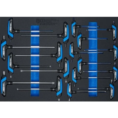 Afbeelding van BGS, Accessoires voor gereedschapskoffers, Gereedschapsbak 3/3: Schroevendraaierset met T greep binnenzeskant, Star (voor Torx) 18 stuks.