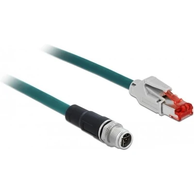 Afbeelding van Delock netwerkkabel M12 8 pins X gecodeerd naar RJ45 stekker PVC 3 m
