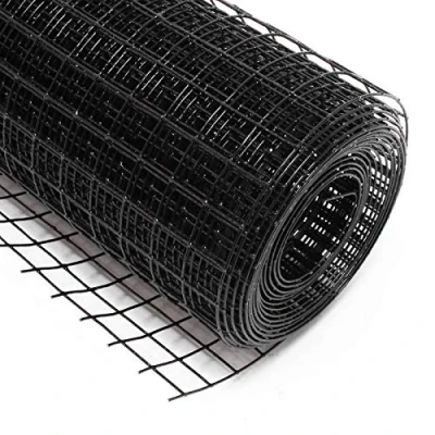 Afbeelding van Volièredraad vierhoek zwart maasgrootte 19x19 mm, 5 m rol 100 cm hoog, verzinkt staal gaas