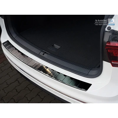 Afbeelding van Avisa Zwart RVS Achterbumperprotector passend voor Volkswagen Tiguan II incl. Allspace &amp; R Line 2016 2020 FL &#039;Ribs&#039;