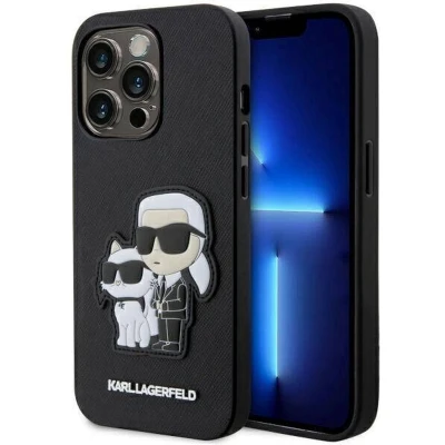 Afbeelding van ORIGINAL POUCH KARL LAGERFELD SAFFIANO &amp; CHOUPETTE KLHCP14LSANKCPK FOR IPHONE 14 PRO BLACK