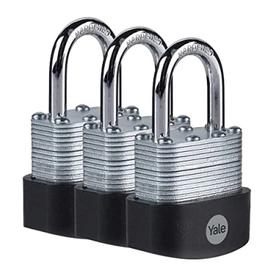 Afbeelding van YALE Y125B/40/122/3 Hangsloten met sleutel, 3 stuks, 40 mm
