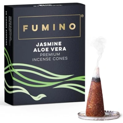 Afbeelding van Fumino® Jasmijn Aloë Vera Verse Wierook Kegels 20 per Doos Masala Agarbatti Joss geur voor ontspanning en meditatie, huis decor