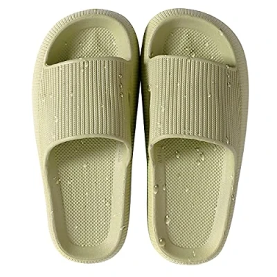 Afbeelding van HSHAPAY Pantoffels voor dames en heren, antislip, licht, doucheschoenen, sneldrogend, extra dikke sandalen, Groen, 7/7.5 UK