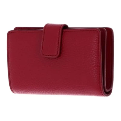 Afbeelding van COCCINELLE Leren Portemonnee Metallic Soft Mini Wallet Grained Leather Sangria (rood)paars