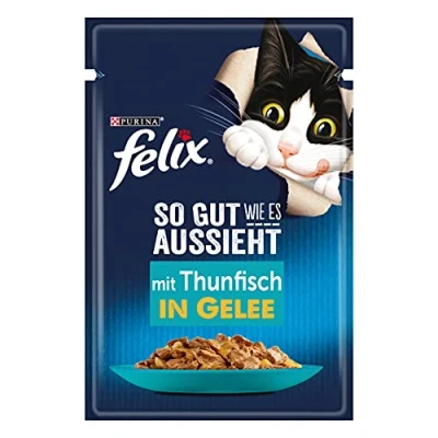 Afbeelding van FELIX Zo goed als het eruit ziet kattenvoer nat in gelei, met tonijn, 26 stuks (26 x 85 g)