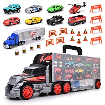 Afbeelding van Simba.dickie.group autotransporter 62cm met handvat transportkoffer voor vrachtwagens dickie toys