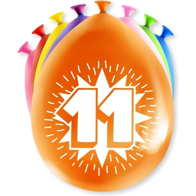 Afbeelding van Ballonnen 11 jaar party 30cm 8 stuks