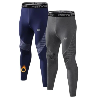 Afbeelding van MEETWEE Thermische onderbroek voor heren, thermisch ondergoed, lange onderbroek, winterlegging, functioneel skiondergoed, warm ondergoed mannen
