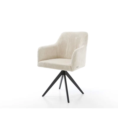 Afbeelding van Draaistoel Greg Flex kruisframe hoekig zwart cord beige 180 draaibaar