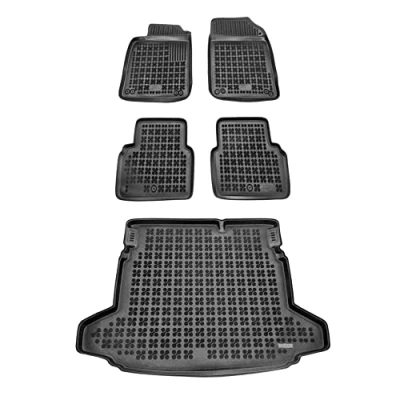 Afbeelding van M MOTOS Set rubberen vloermatten en koffermatten voor Saab 9 3 II 2002 2014 Verbeter uw reiscomfort met antislipmatten auto all weather auto, bescherming tegen vuil