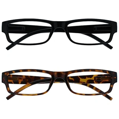 Afbeelding van Leesbril Zwart &amp; Bruine Schildpad Lichtgewicht Lezers Waarde 2 Stuks Mannen Vrouwen RR32 12 +3,50