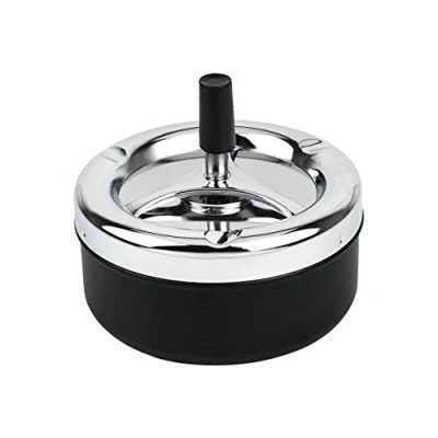 Afbeelding van SCSpecial Ronde asbak grote push down draaiende sigarettenasbak, rookloze ashouder, 13 cm