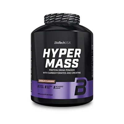 Afbeelding van BioTechUSA Hyper Mass Gainer met Koolhydraten &amp; Eiwitmengsel Gemicroniseerde Creatine Glutenvrij, 4 kg, Chocolade