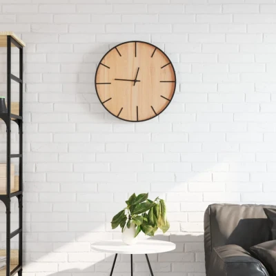 Afbeelding van vidaXL Wandklok Ø39 cm ijzer en bewerkt hout bruin