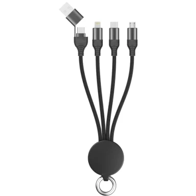 Afbeelding van 2GO All in One USB/Type C oplaadkabel zwart 15cm