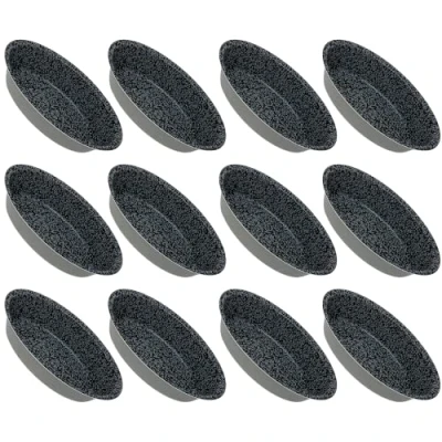 Afbeelding van NAMAI 12 bakvormen voor lekkere bakwaren, materiaal aluminium, anti aanbaklaag, steenlook, Made in Italy, 10,5 cm x 7