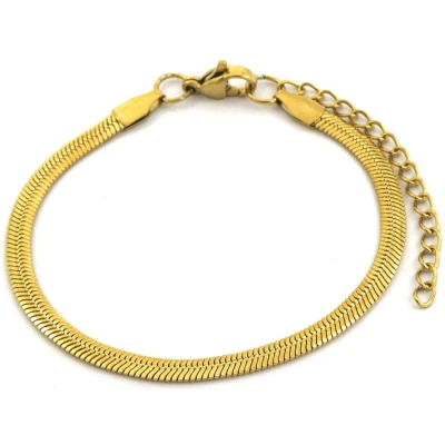 Afbeelding van Armband Dames Schakels 6 mm RVS Lengte 16 19 cm Goudkleurig