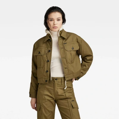 Afbeelding van G STAR RAW Cropped Hunter Jacket, groen (dark olive D23689 D389 C744), L
