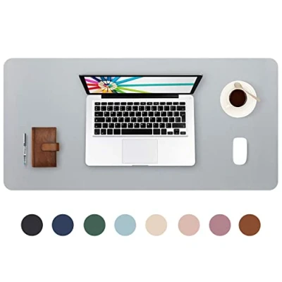 Afbeelding van DOBAOJIA Muismat Grote Mousepad XL, Bureaulegger Bureaumat, Bureau Vloeipapier Schrijfblok, Laptop Bureaumat voor kantoor/thuis, PU leer waterdicht + suède antislip 80 x 40 cm (Grijs)