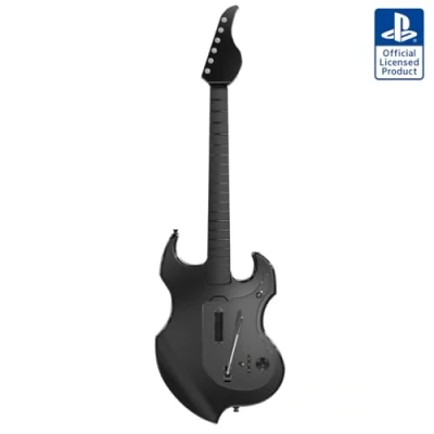 Afbeelding van PDP RIFFMASTER Wireless Guitar Controller for PlayStation 5 and 4, PS5/PS4, Rock Band Audio Jack, Rechargeable Battery, Officially Licensed by Sony Black
