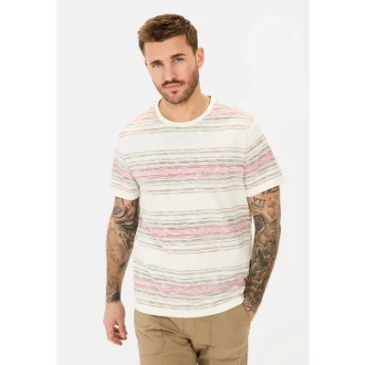 Afbeelding van camel active MIT Streifenmuster Tshirt print, Heren, Maat: 6XL, Sunfaded red