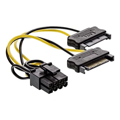 Afbeelding van PCIe 8 pins (m) 2x SATA 15 voedingsadapter 0,15 meter