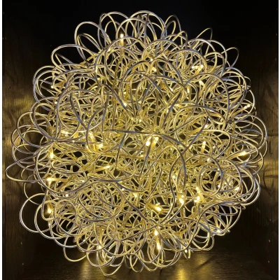 Afbeelding van 3D Kerstbal &quot;Galax Cluster&quot; met 100 LEDs Zilver ø37,5 cm