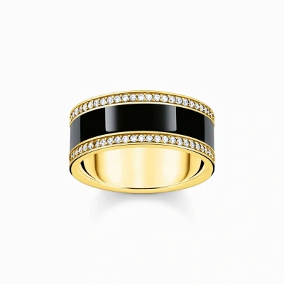 Afbeelding van Thomas Sabo Damesring Zilver, Email goud